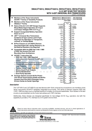 SN74LVT18512DGG datasheet - 3.3-V ABT SCAN TEST DEVICES WITH 18-BIT UNIVERSAL BUS TRANSCEIVERS