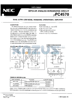 UPC4570G2 datasheet - DUAL ULTRA LOW-NOISE,WIDEBAND,OPERATIONAL AMPLIFIER