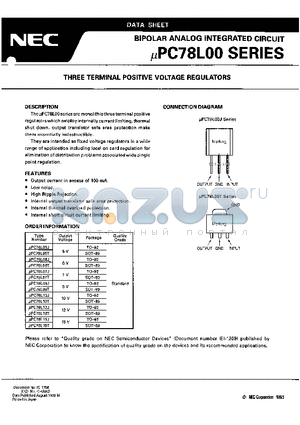 UPC78L00 datasheet - THREE TERMINAL POSITIVE VOLTAGE REGULATORS