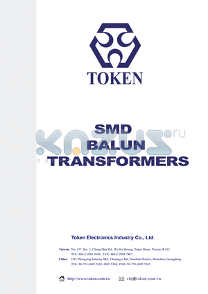 TCB4F-617DB1724 datasheet - Balun Transformer General Information