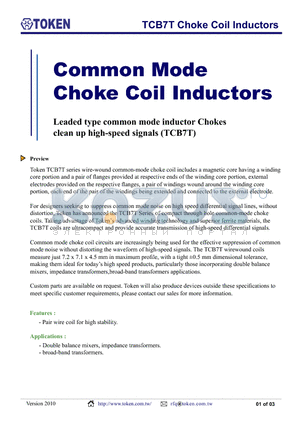 TCB7T456DS datasheet - TCB7T Choke Coil Inductors