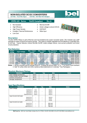 VRPB-10D15L datasheet - NON-ISOLATED DC/DC CONVERTERS