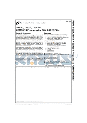 TP3071 datasheet - COMBO II Programmable PCM CODEC/Filter