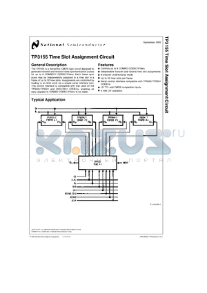 TP3155N datasheet - TP3155 Time Slot Assignment Circuit