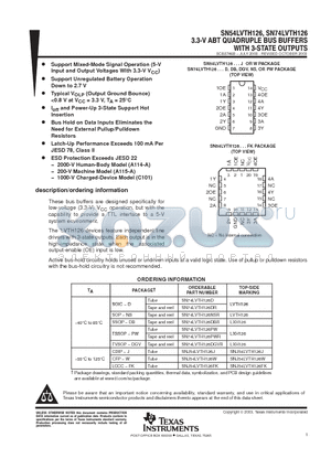 SN74LVTH126PW datasheet - 3.3-V ABT QUADRUPLE BUS BUFFERS WITH 3-STATE OUTPUTS