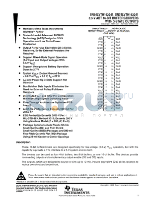 SN74LVTH162241DGG datasheet - 3.3-V ABT 16-BIT BUFFERS/DRIVERS WITH 3-STATE OUTPUTS