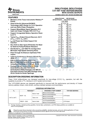 SN74LVTH16240DL datasheet - 3.3-V ABT 16-BIT BUFFERS/DRIVERS WITH 3-STATE OUTPUTS