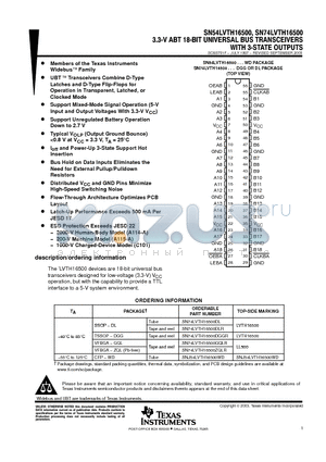 SN74LVTH16500DGGR datasheet - 3.3-V ABT 18-BIT UNIVERSAL BUS TRANSCEIVERS WITH 3-STATE OUTPUTS