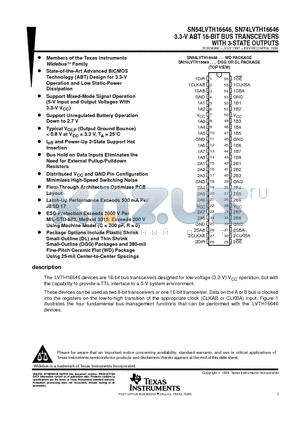 SN74LVTH16646DGG datasheet - 3.3-V ABT 16-BIT BUS TRANSCEIVERS WITH 3-STATE OUTPUTS