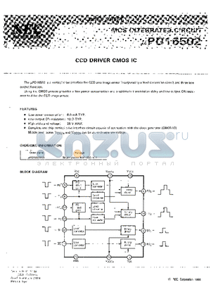 UPD16502GS datasheet - CCD DRIVER CMOS IC