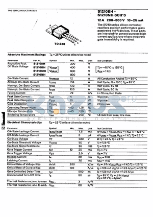 S1210MH datasheet - Silicon controlled rectifiers(12A)