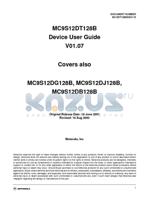 S12CRGV3D datasheet - MC9S12DT128B