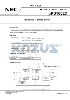 UPD16823GS datasheet - MONOLITHIC H BRIDGE DRIVER