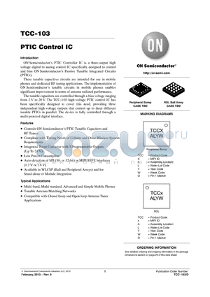 TCC-103D-RT datasheet - PTIC Control IC