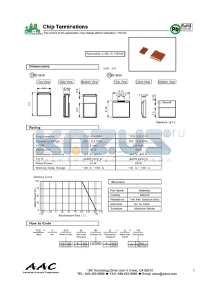 TCD-3010B50G-G-TR datasheet - Chip Terminations