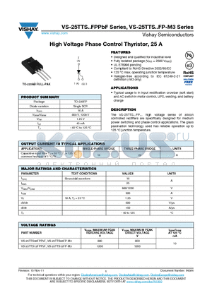 VS-25TTS..FPPBF datasheet - High Voltage Phase Control Thyristor, 25 A