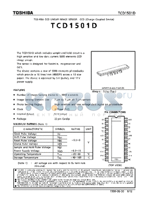 TCD1501D datasheet - CCD LINEAR IMAGE SENSOR