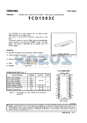 TCD1503 datasheet - CCD LINEAR IMAGE SENSOR