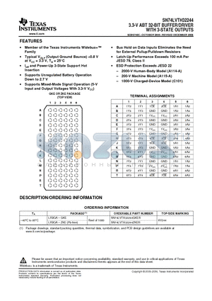 SN74LVTH32244 datasheet - 3.3-V ABT 32-BIT BUFFER/DRIVER WITH 3-STATE OUTPUTS