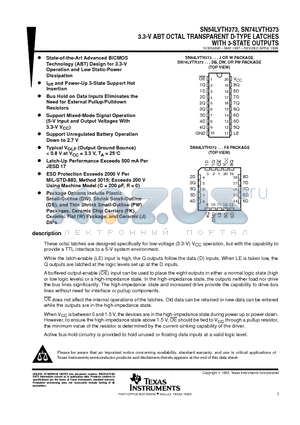 SN74LVTH373DB datasheet - 3.3-V ABT OCTAL TRANSPARENT D-TYPE LATCHES WITH 3-STATE OUTPUTS