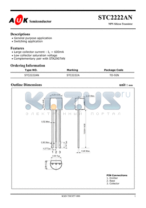 STC2222AN datasheet - NPN Silicon Transistor