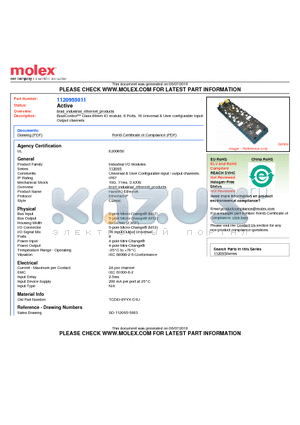 TCDEI-8YYX-D1U datasheet - BradControl Class 60mm IO module, 8 Ports, 16 Universal & User configurable Input/ Output channels