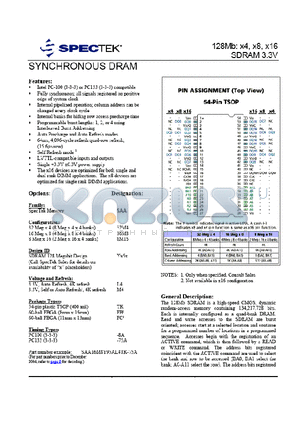 S16008LK9LK7FC-75A datasheet - SYVCHRONOUS DRAM