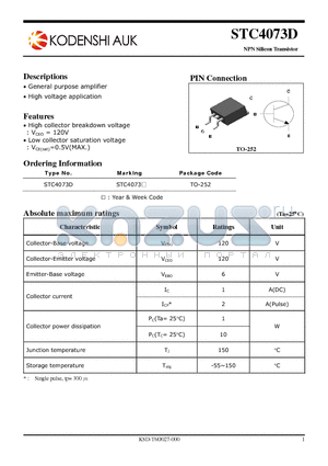 STC4073D datasheet - NPN Silicon Transistor