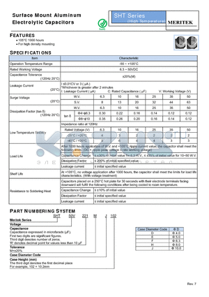 SHT50V221MJ102 datasheet - Surface Mount Aluminum Electrolytic Capacitors