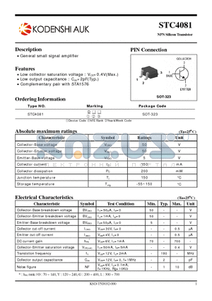 STC4081 datasheet - NPN Silicon Transistor