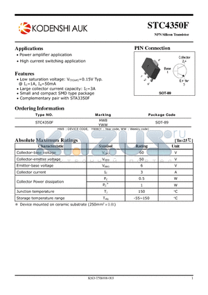 STC4350F datasheet - NPN Silicon Transistor