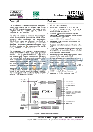 STC4130-I datasheet - Synchronous Clock for SETS