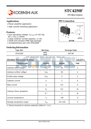 STC4250F datasheet - NPN Silicon Transistor