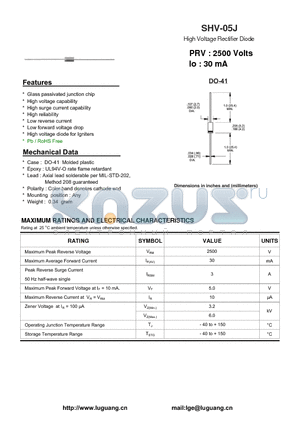 SHV-05J datasheet - High Voltage Rectifier Diode