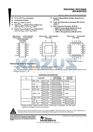 SN74LVU04ADGVRE4 datasheet - HEX INVERTERS