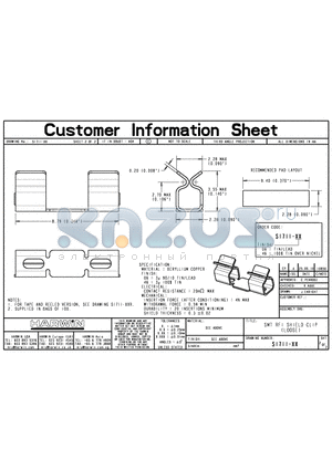 S1711-06 datasheet - SMT RFI SHIELD CLIP (LOOSE)
