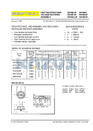 SHVM15F datasheet - FAST RECOVERY HIGH VOLTAGE RECTIFIER ASSEMBLY