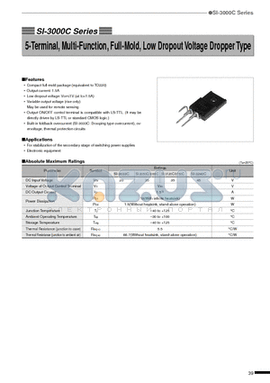 SI-3000C datasheet - 5-Terminal, Multi-Function, Full-Mold, Low Dropout Voltage Dropper Type