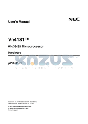 UPD30181 datasheet - 64-/32-Bit Microprocessor