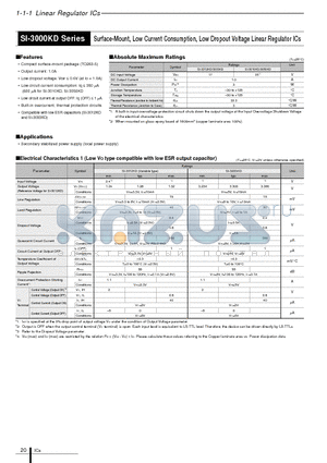 SI-3000KD datasheet - Surface-Mount Low Current Consumption Low Dropout Voltage Linear Regulator ICs