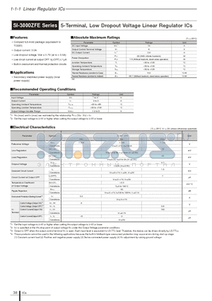 SI-3000ZFE datasheet - 5-Terminal Low Dropout Voltage Linear Regulator ICs