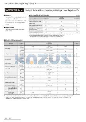 SI-3002KWM datasheet - 2-Output Surface-Mount Low Dropout Voltage Linear Regulator ICs