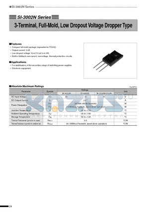 SI-3002N datasheet - 3-Terminal, Full-Mold, Low Dropout Voltage Dropper Type