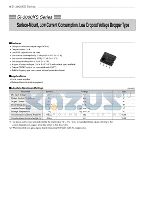 SI-3012KS datasheet - Surface-Mount, Low Current Consumption, Low Dropout Voltage Dropper Type