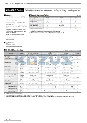 SI-3012KS datasheet - Surface-Mount, Low Current Consumption, Low Dropout Voltage Linear Regulator ICs