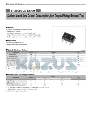 SI-3018LUS datasheet - Surface-Mount, Low Current Consumption, Low Dropout Voltage Dropper Type