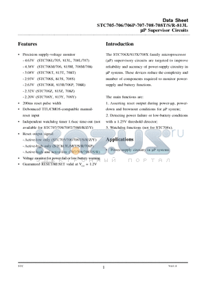 STC706R datasheet - UP Supervisor Circuits