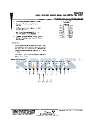 SN74S1050D datasheet - 12-BIT SCHOTTKY BARRIER DIODE BUS-TERMINATION ARRAY