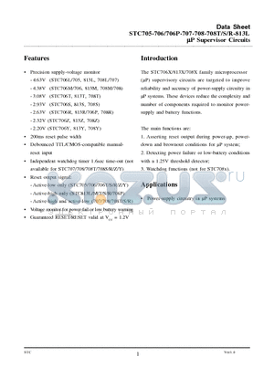 STC706Z datasheet - UP Supervisor Circuits