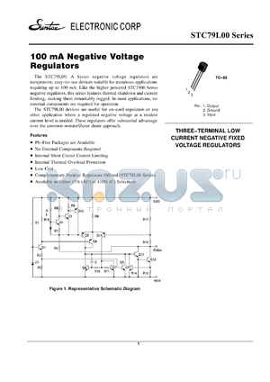 STC79L00 datasheet - 100 mA Negative Voltage Regulators